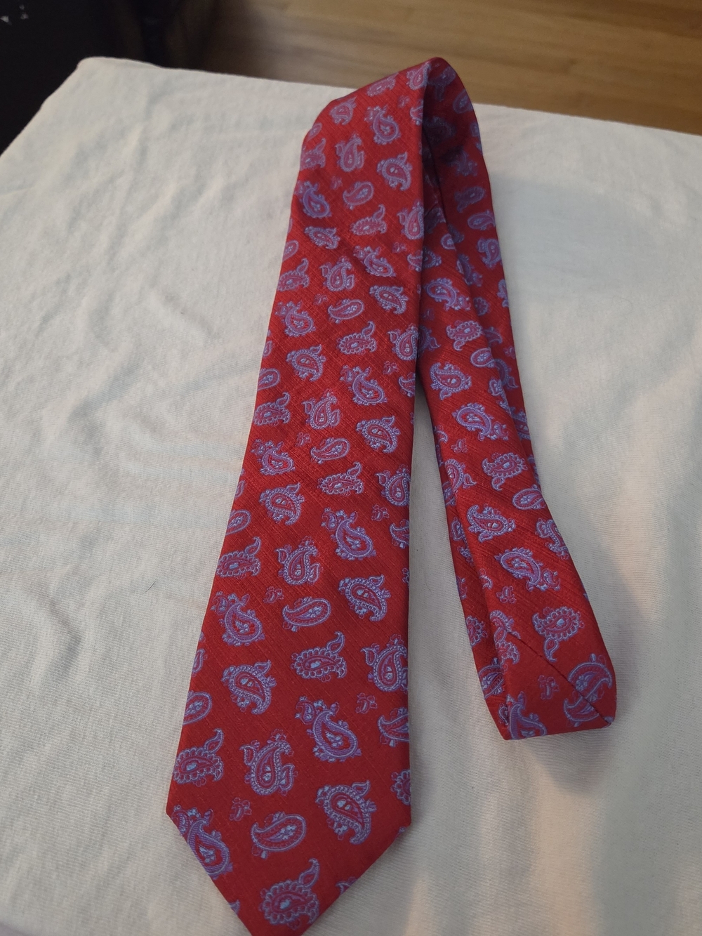 Ted Baker London Red Paisley Tie with Blue Accents